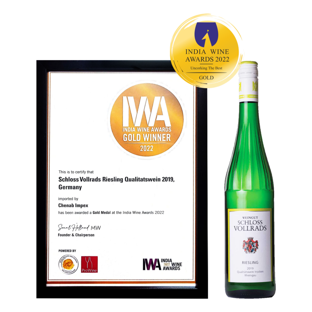 India-Wine-Award-gold-2022-schloss-Vollrads-riesling